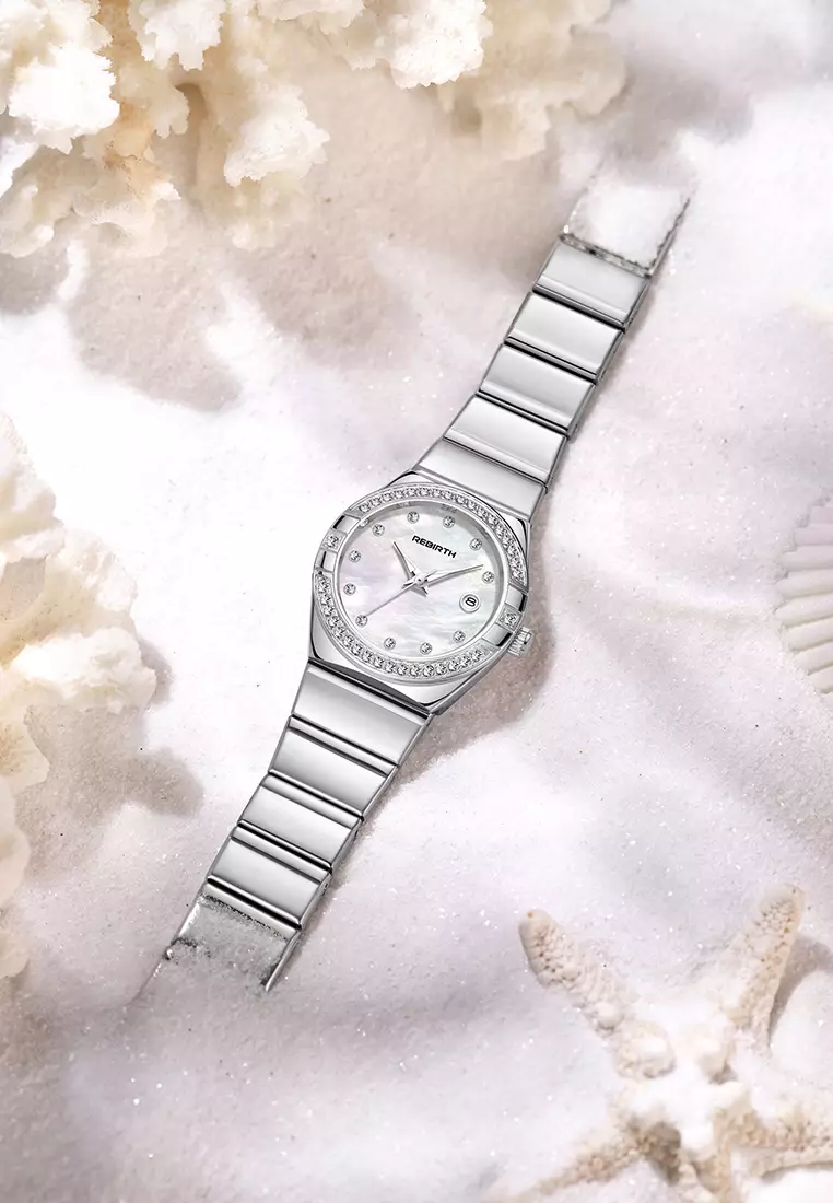 Jam Tangan Wanita Original Gaya Korea Anti Air Anggun Bercahaya Jam Tangan Cewek silverwhite