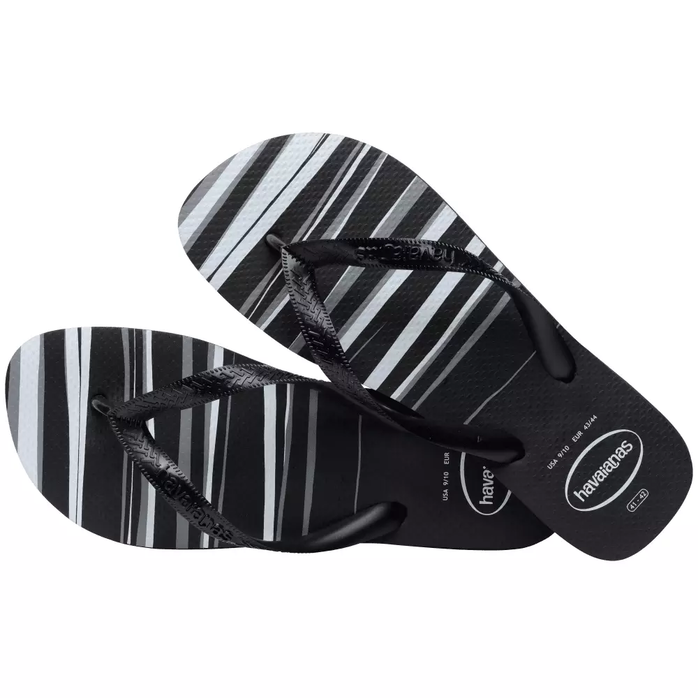 Havaianas 6001 Top Basic - Black/Black/Black/White - Sandal Pria