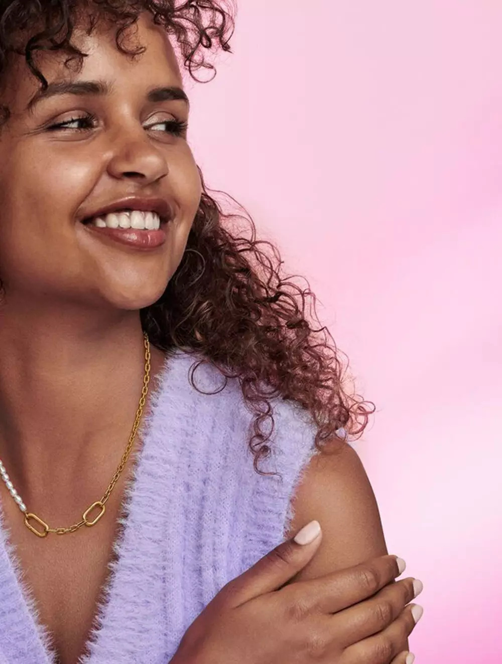 14k Gold-plated link and treated freshwater cultured pearl necklace