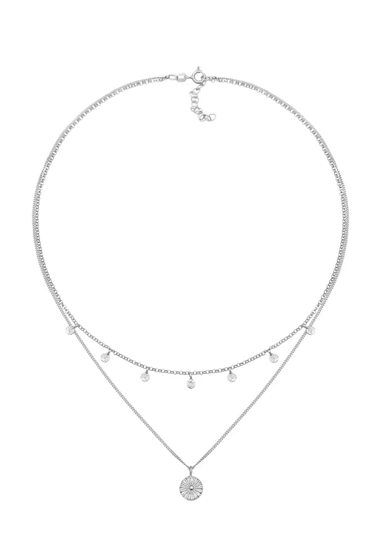 Kalung Perhiasan Perak 925 Wanita Layer Sun