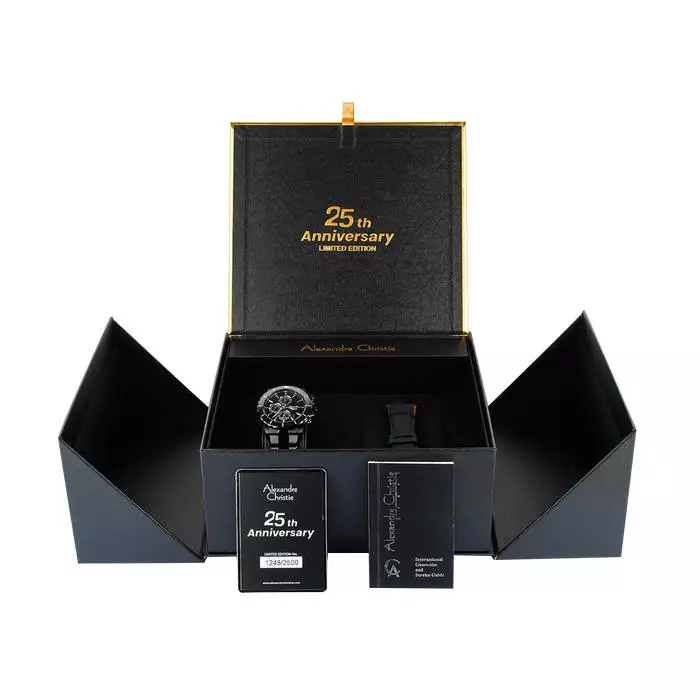 Alexandre Christie 6141 Limited Edition 25Thn  Rantai Full Hitam Cowok