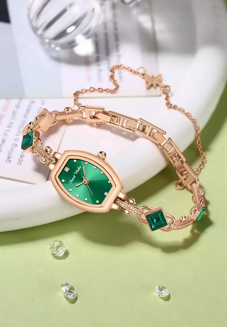 Jam Tangan Wanita Original Korea Gelang Fashion Original Jam Tangan Cewek Anti Air rosegreen