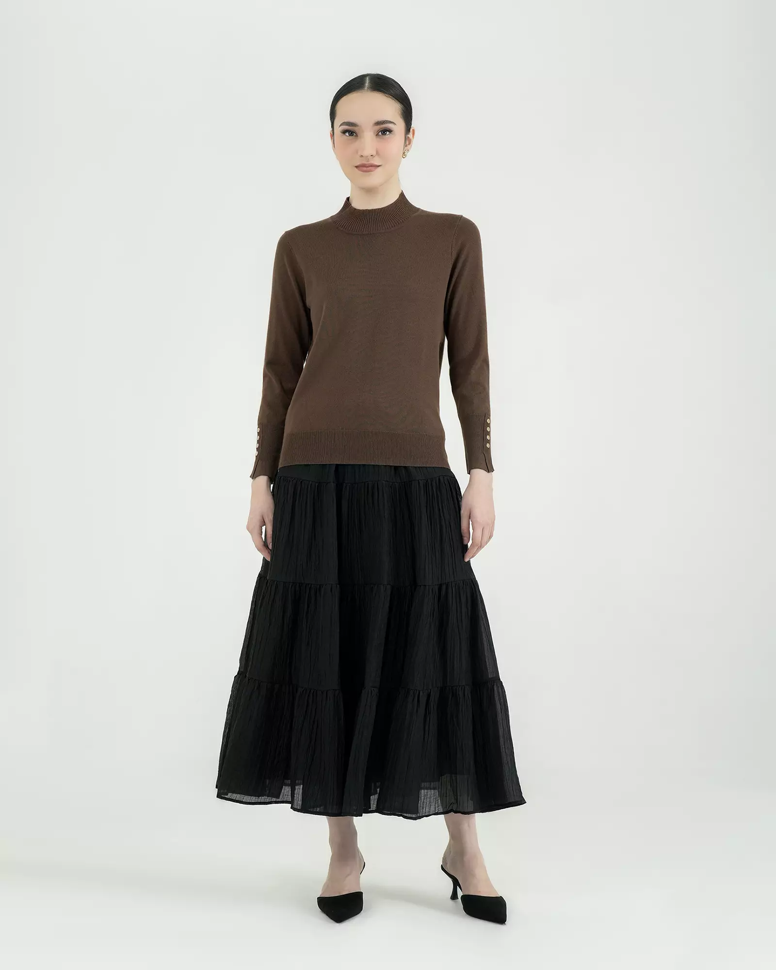 Geulis.id AGILE KNIT TOP - Darkrusset