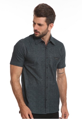 Jual HEMMEH Kemeja Planel Navy Hijau Lengan Pendek Hemmeh