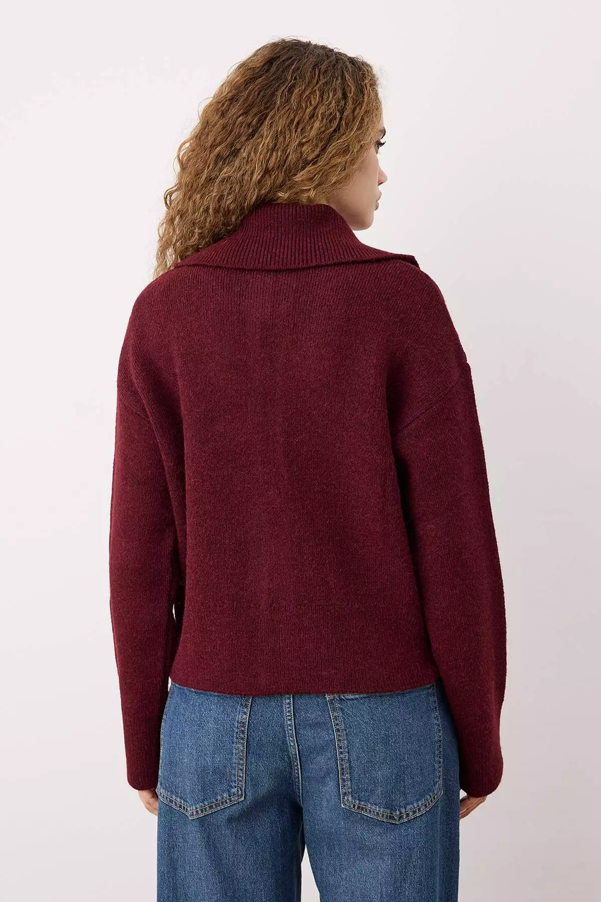 Wardrobe Essentials Burgundy Wardrobe Essentiasl Soft Textured Wide Pattern Knit Cardigan