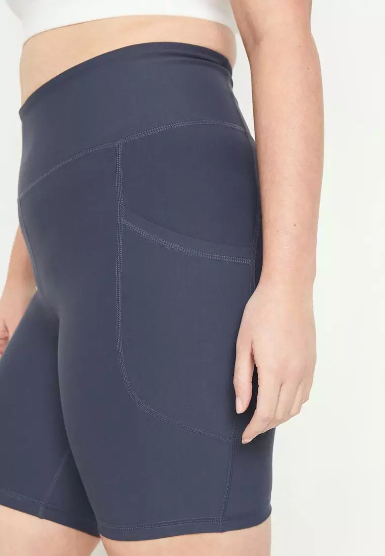 High-Waisted Powersoft Biker Shorts For Women -- 8-Inch Inseam