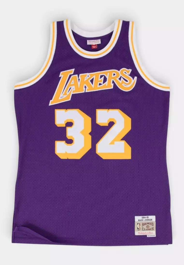 #32 Magic Johnson 1984 Los Angeles Lakers Swingman Basketball Jersey