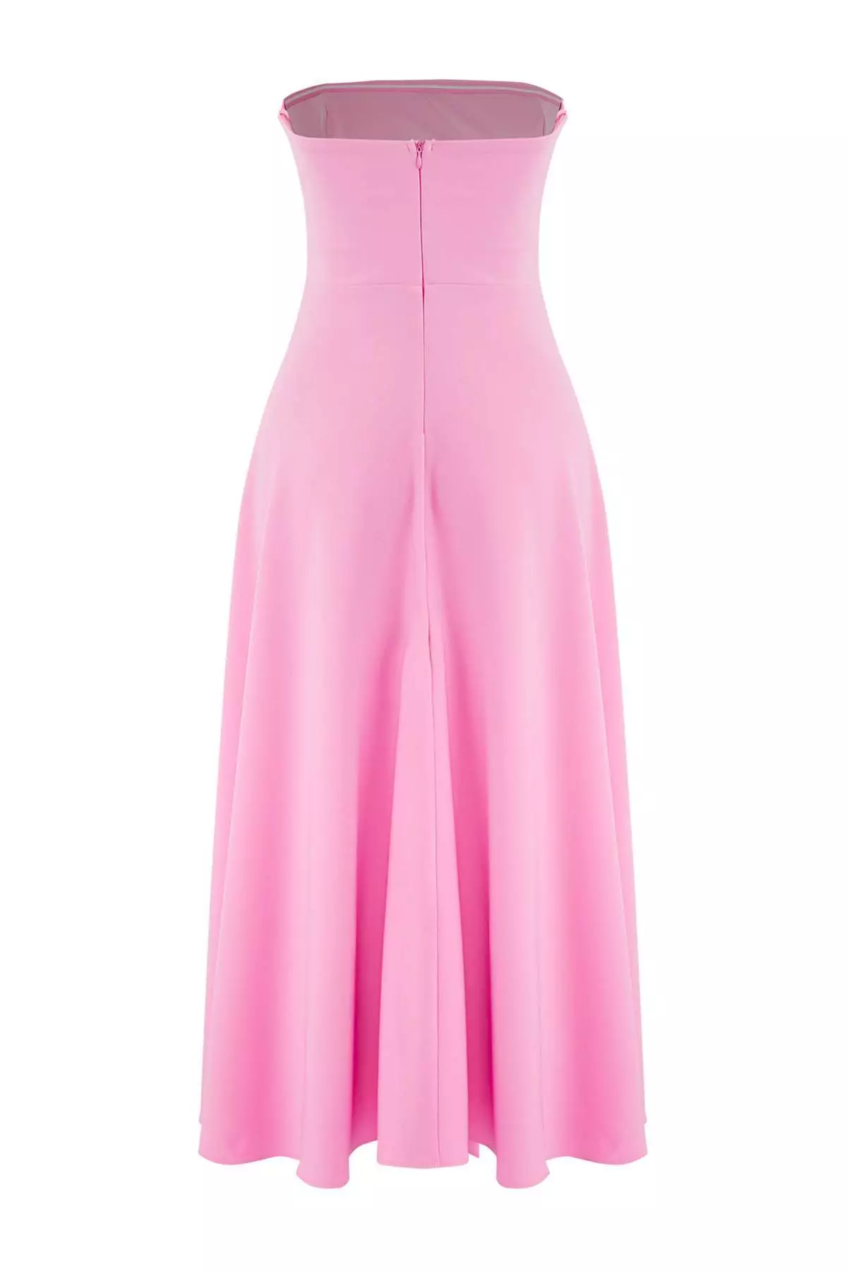 Pink A Line Strapless Stylish Evening Gown