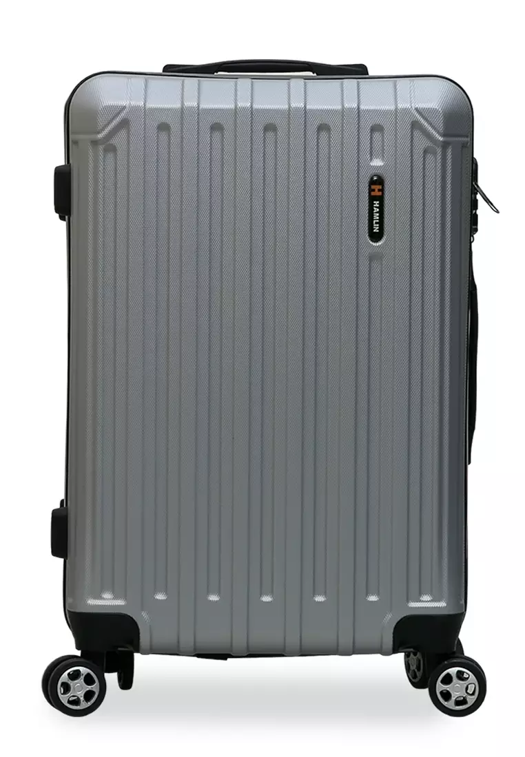 Isvara Tas Koper Hardcase Unisex One Set Suitcase Number Code Combination Lock Large Compartment Material ABS+PVC Coated ORIGINAL - Gray