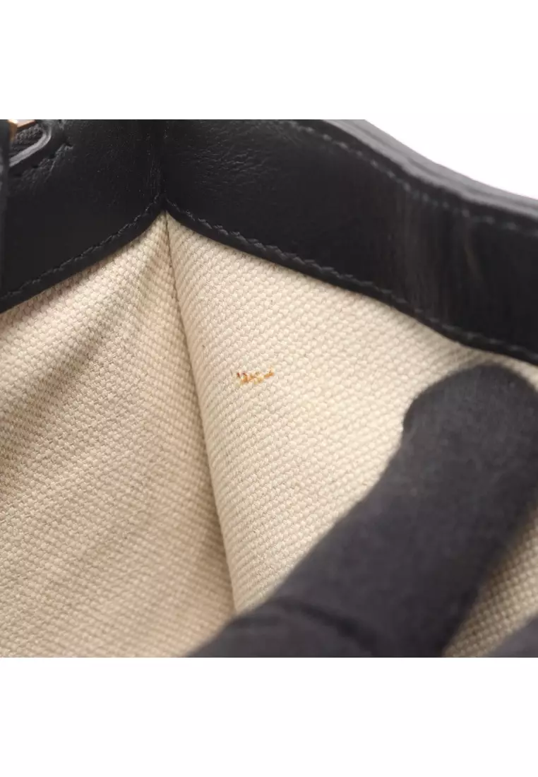 Pre-Loved Gucci Bamboo Dionysus Handbag leather black green Red 2WAY