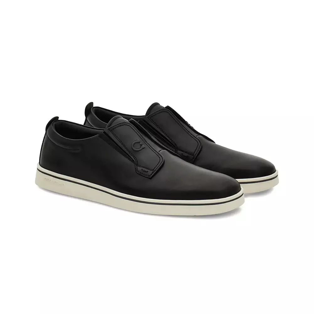Jual Ferragamo Slip-On Leather Sneakers Black Original 2025