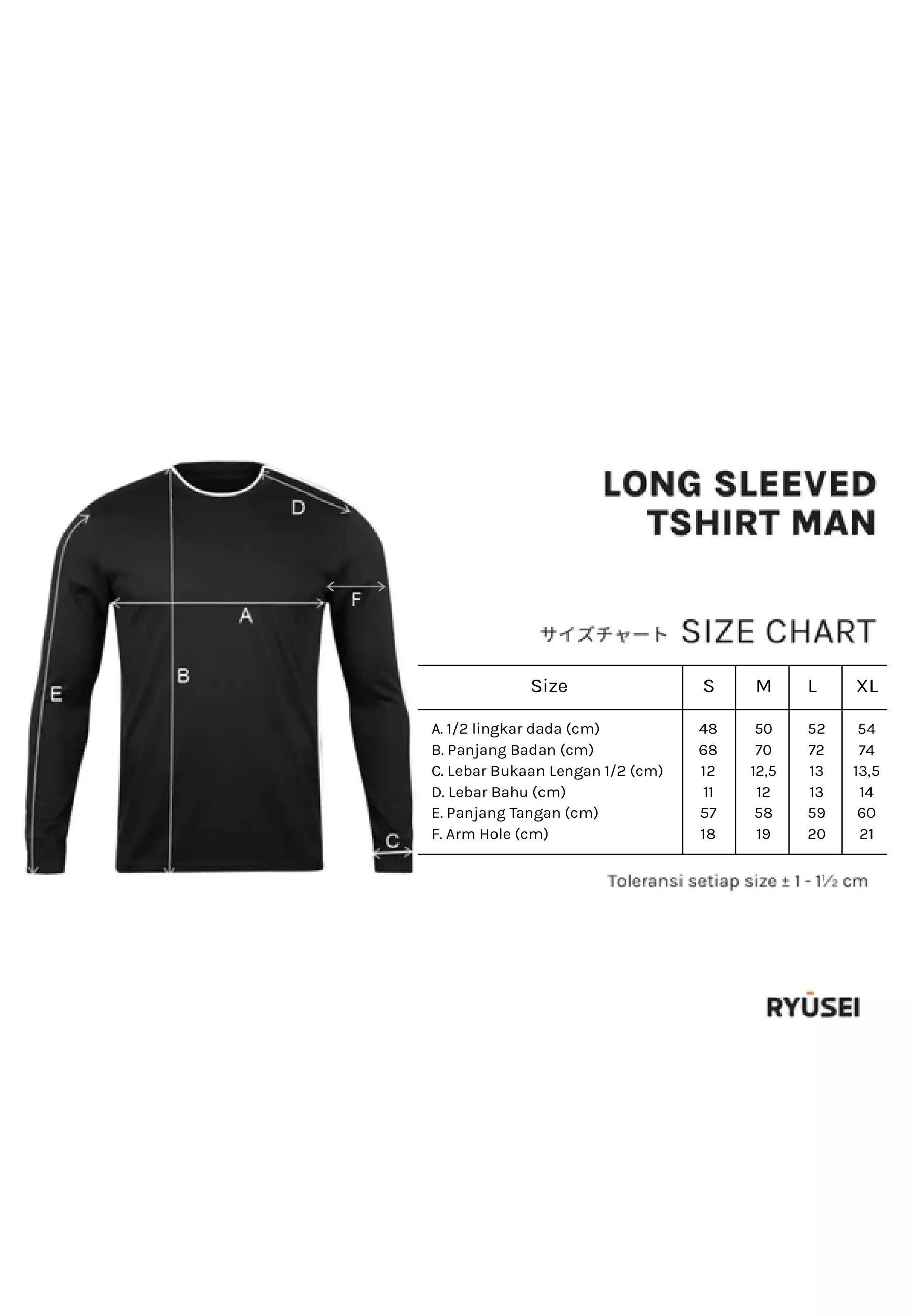 Ryusei Kaos Turtleneck Pria Nandito Gyo Long Sleeve Red