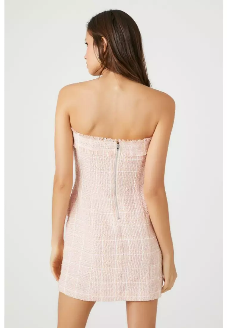 Buy FOREVER 21 Tweed Rhinestone Heart Mini Tube Dress 2024 Online