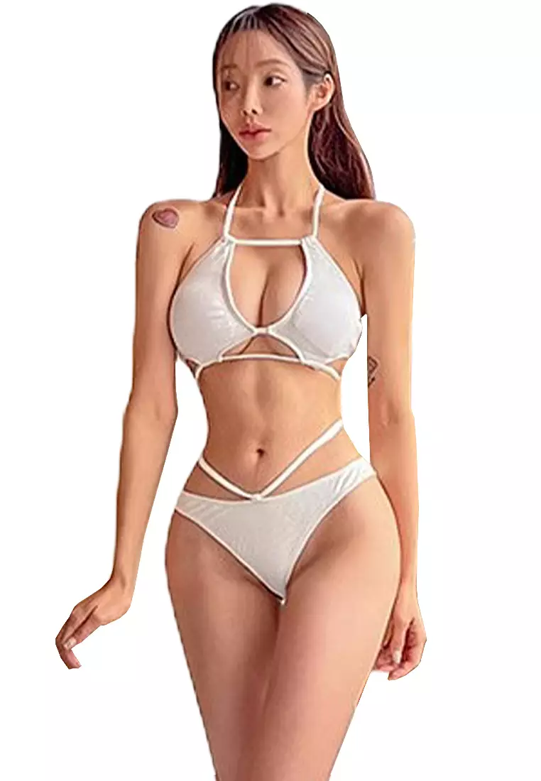 New backless lace-up swimsuit set CA24032171