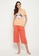 Clovia orange Clovia Cow Emoji Print Top & Solid Capri Set in Peach Colour - 100% Cotton 12740AAF0A7D5FGS_1