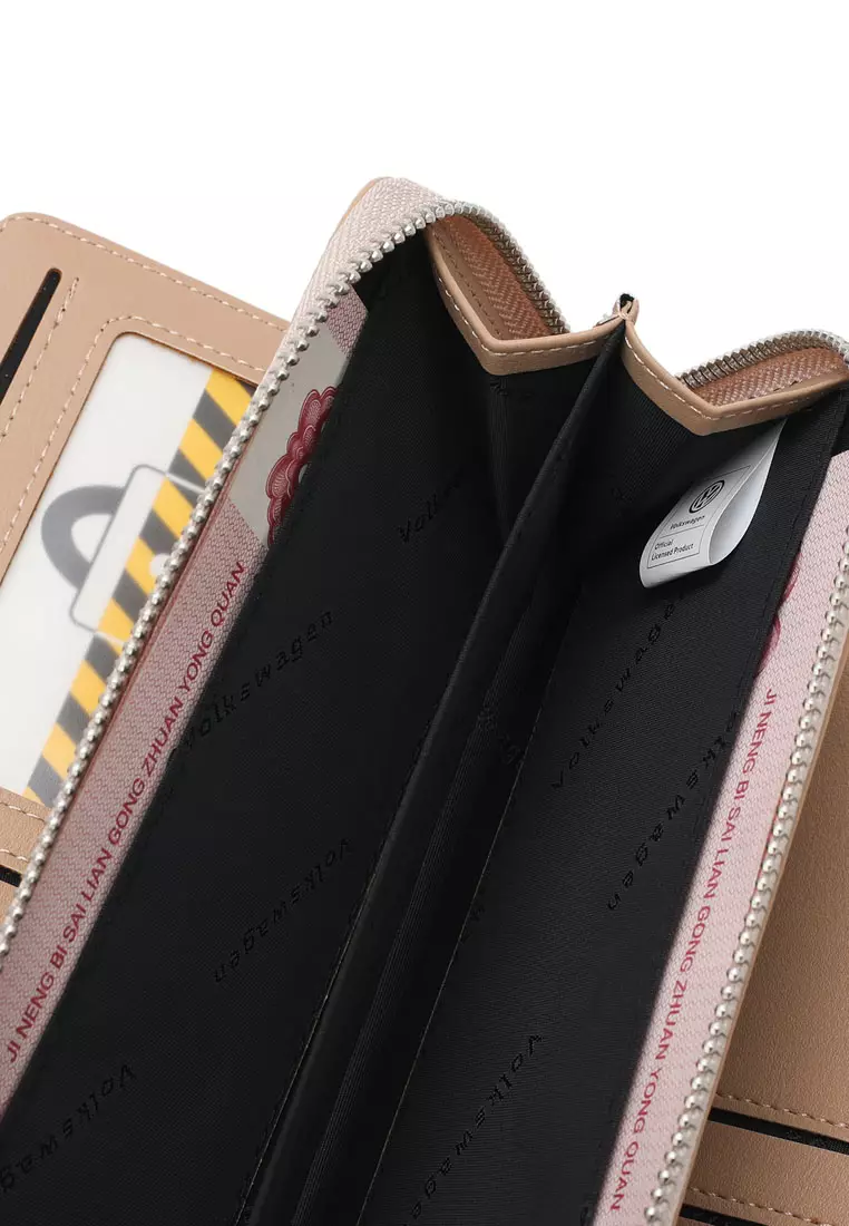 Women's RFID Magnet Button Bi Fold Leather Long Wallet / Purse