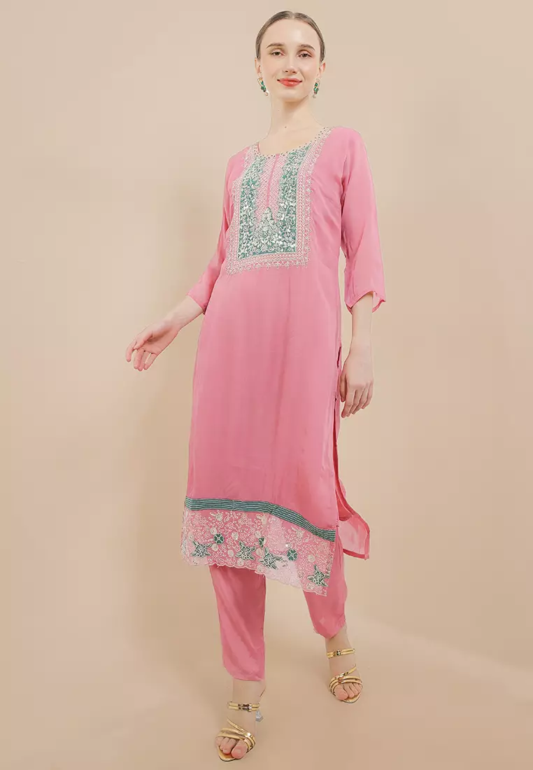 Chanira Festive Hajra Tunic Set - Pink