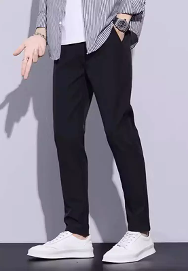 彈性腰圍修腳西褲