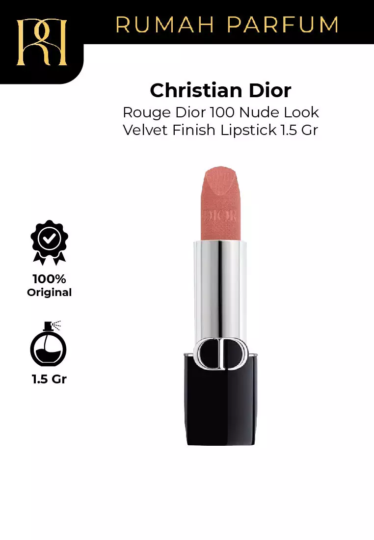 Christian Dior Rouge Dior 100 Nude Look Velvet Finish Lipstick 1.5 Gr