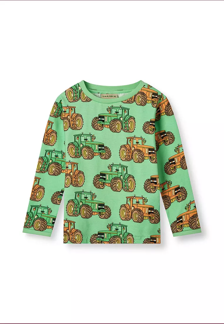 Long-sleeved top with tractors