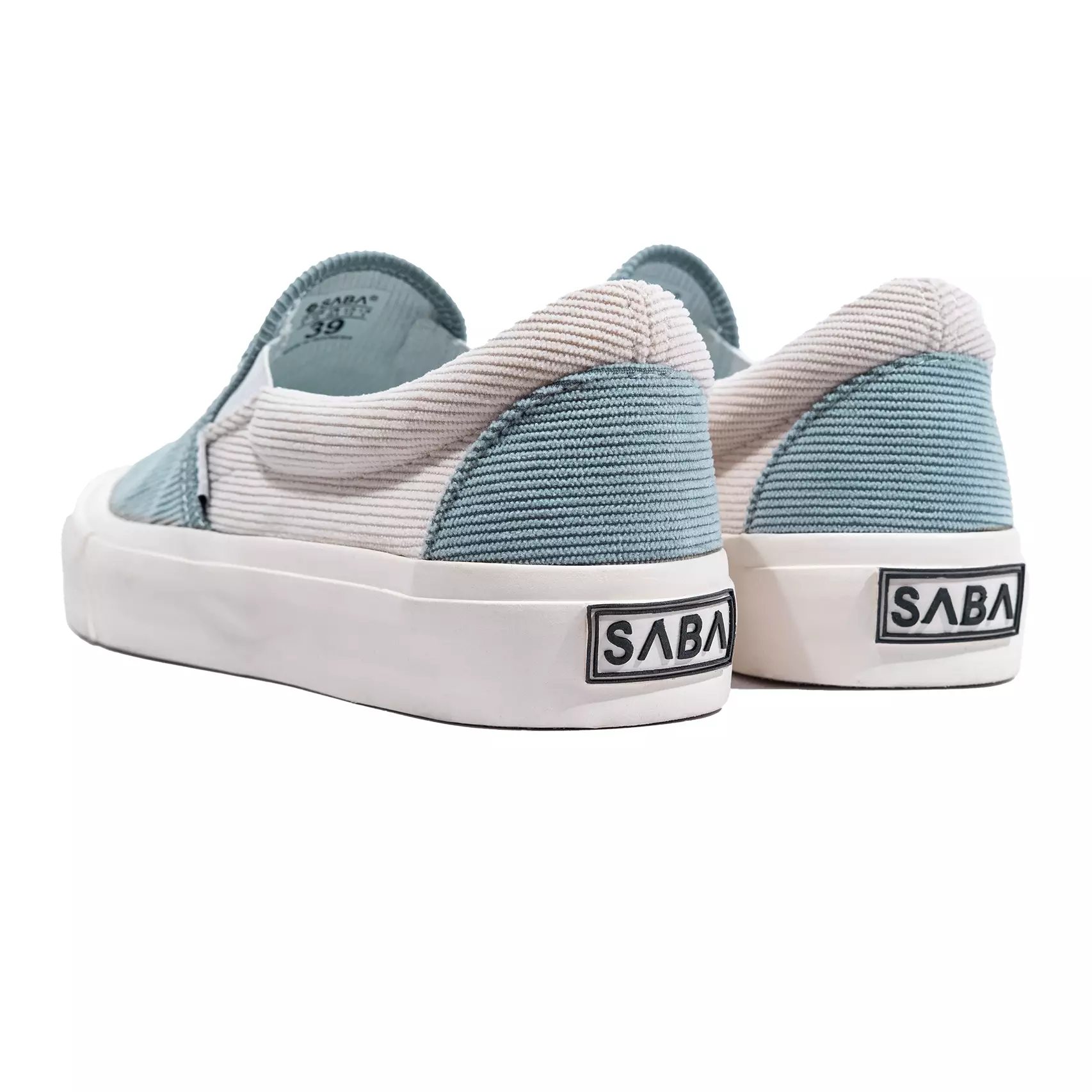 SABA Corduroy Slip On Half Blue White - Sepatu Sneakers Casual Pria Wanita CRD 51H