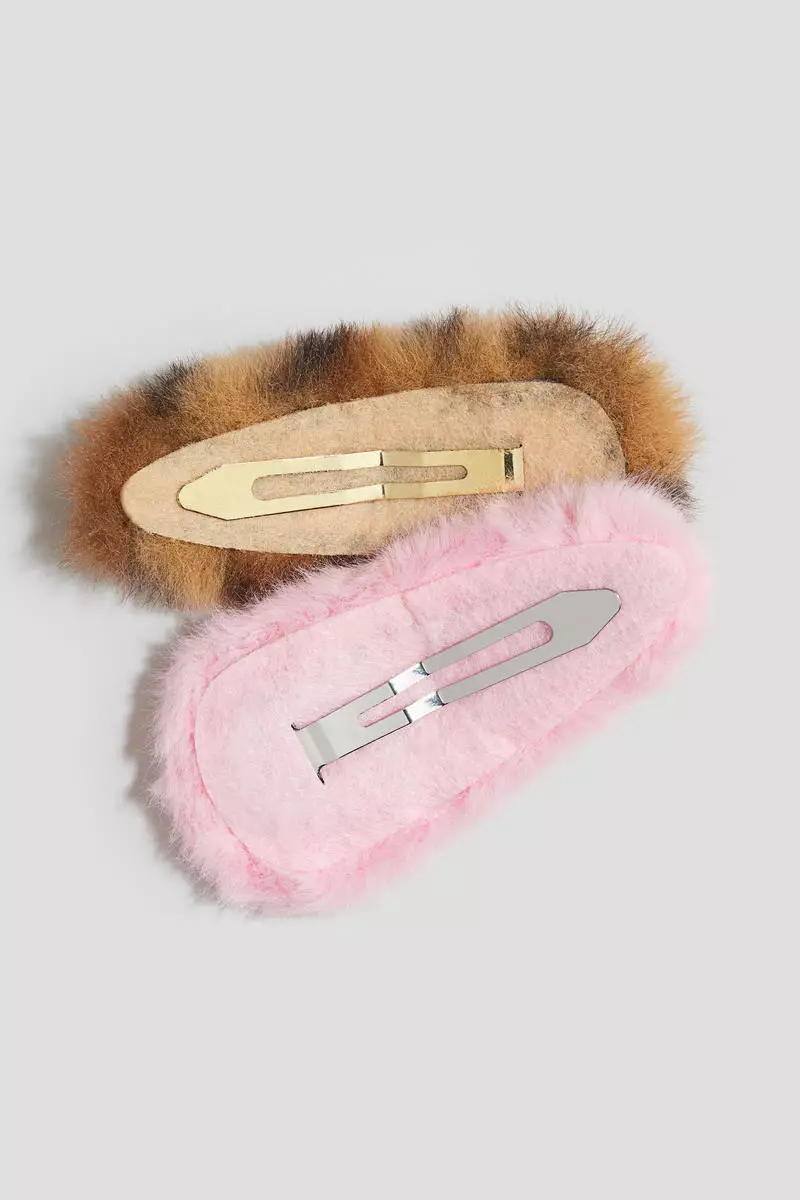2-pack fluffy hair clips