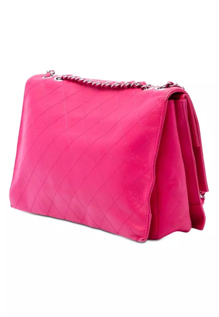 Pre-Loved Chanel Jumbo Quilted Lambskin 3 Accordion Double Flap