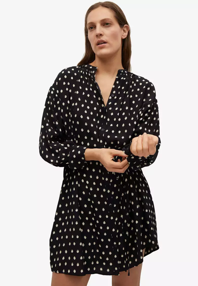 Mango polka best sale dot belt dress