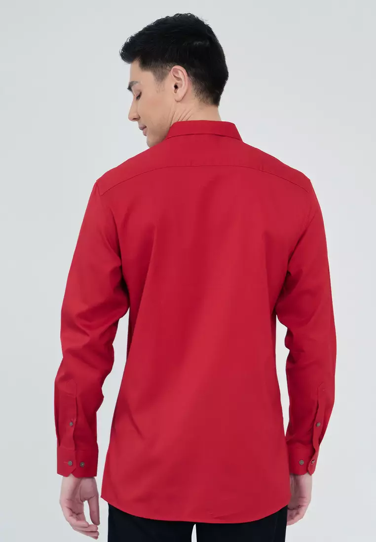 Slim Fit Textured Dress Shirt