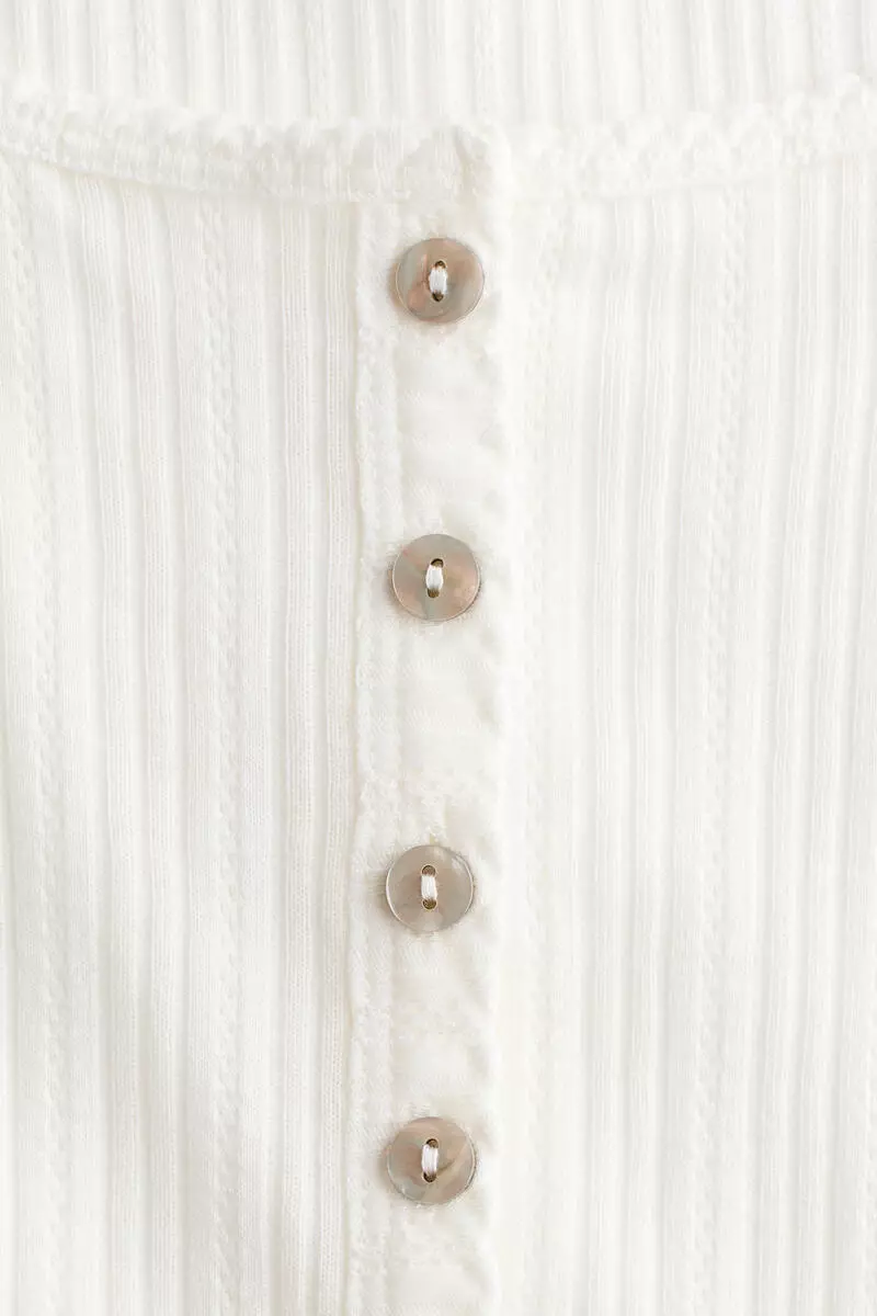 Pointelle-knit top