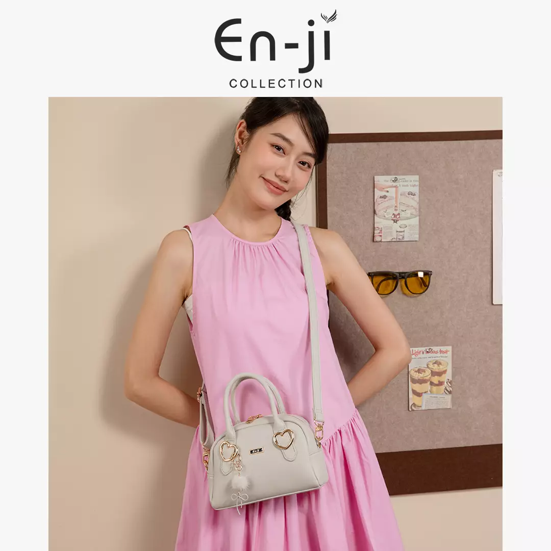 En-Ji Misora Slingbag Wanita Warna Cream