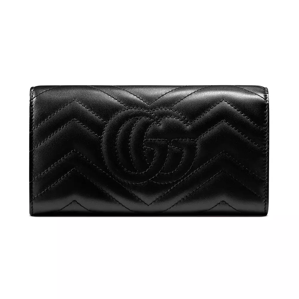 GG Marmont Continental Long Wallet Leather Black