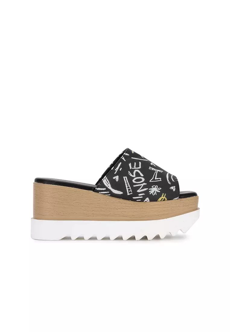 GRAFITTI PLATFORM WEDGE HEEL SLIDE
