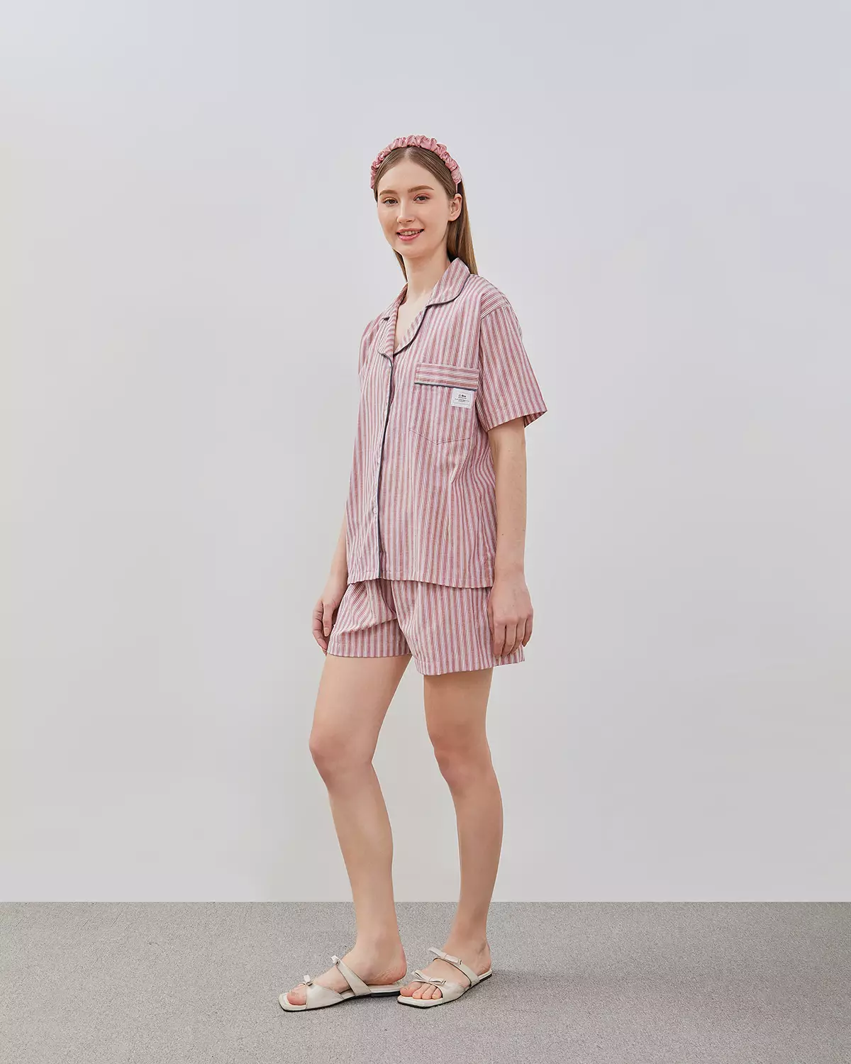 Set Piyama Katun Celana Pendek - Rose Toffe | Baju Tidur Sleepwear Wanita
