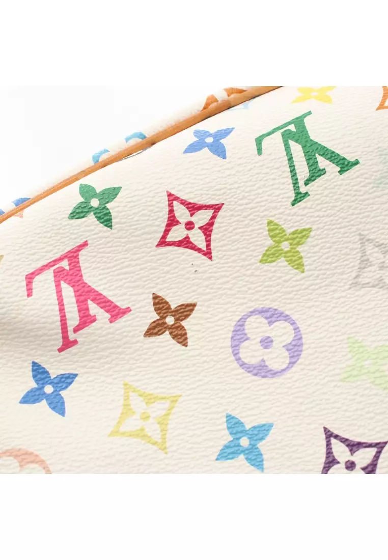 LOUIS VUITTON Monogram Multicolor Cosmetic Pouch White Litchi