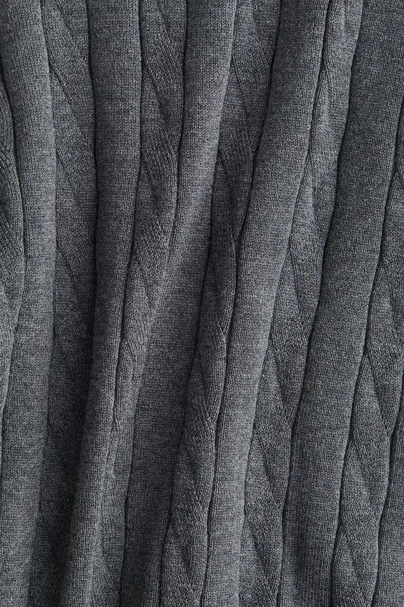 Cable-knit polo shirt