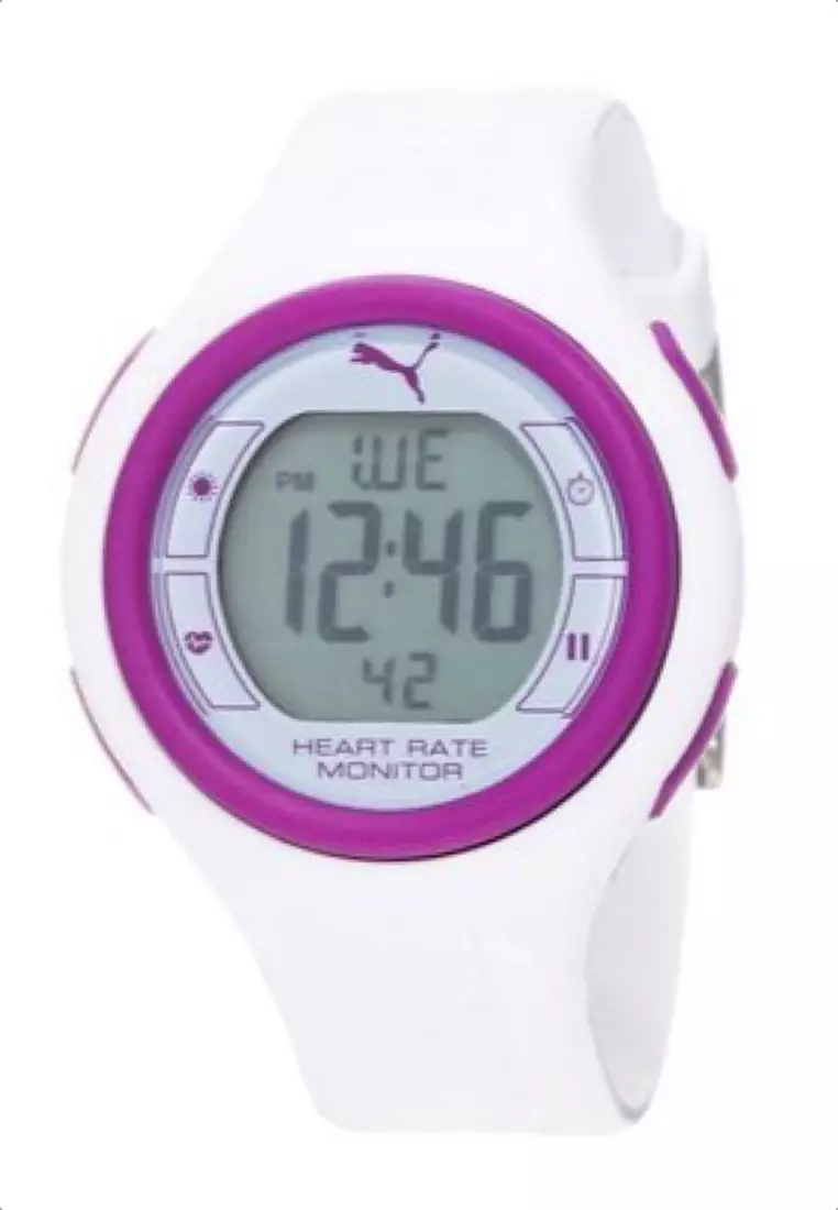 Value Deal - 2 PUMA Digital Watches + 2 5s PRO MINI Wireless Earphones - (1 Purple and 1 White)
