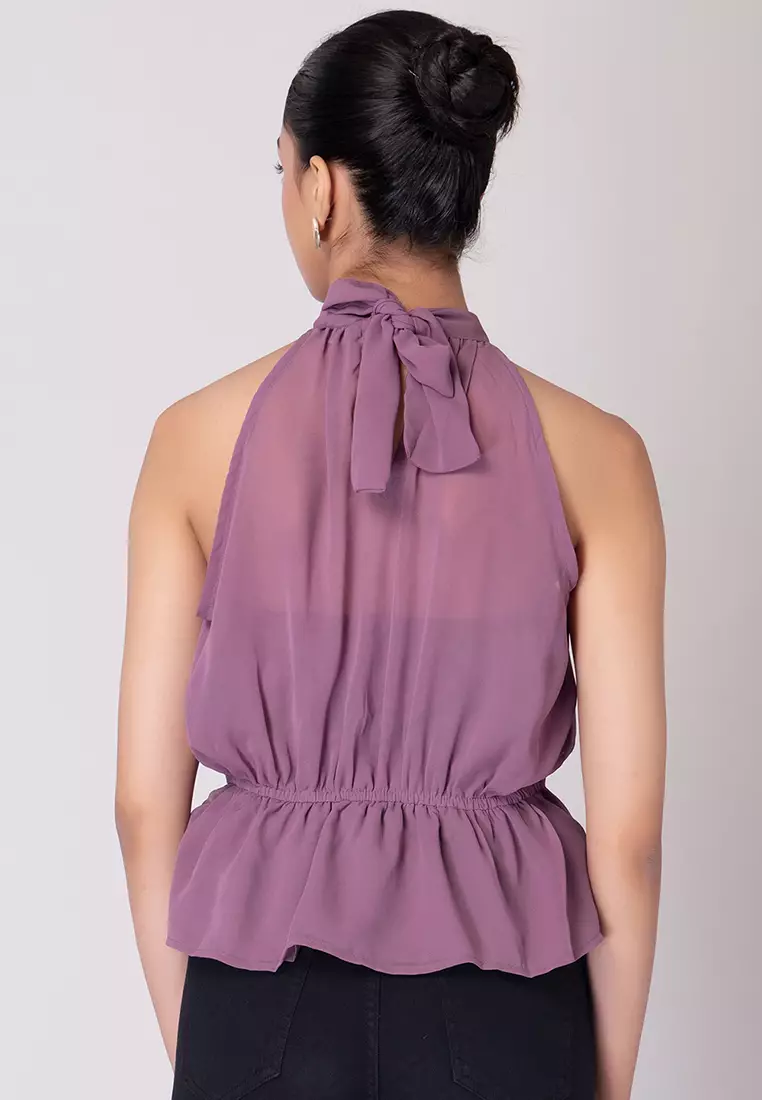 Purple peplum blouse hotsell