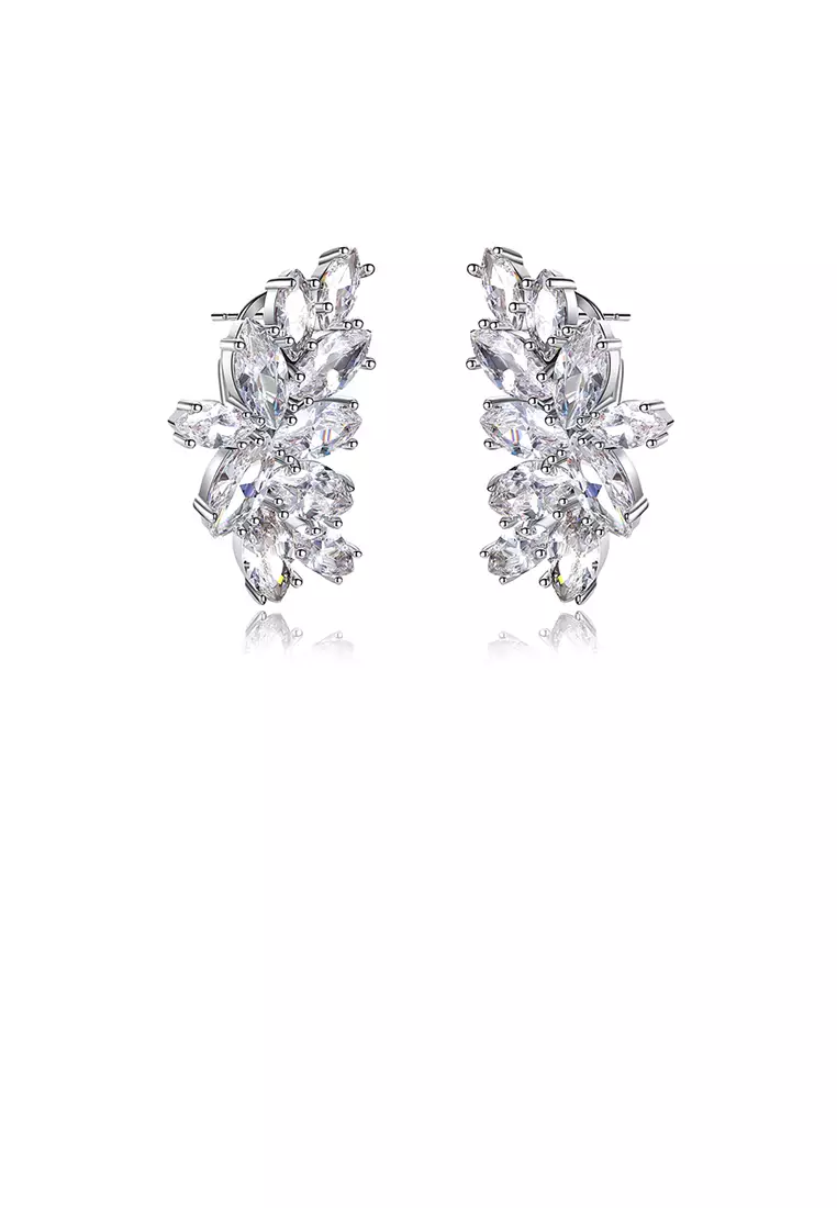 Glamorousky Fashion and Elegant Flower Stud Earrings with Cubic Zirconia  2024, Buy Glamorousky Online