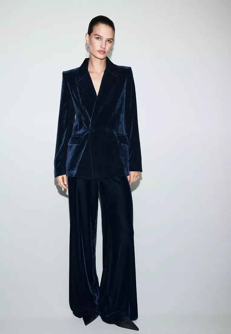 Double-Breasted Velvet Jacket