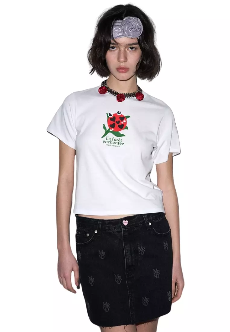 ★MARDI MERCREDI★SLIM TSHIRT ENCHANTEE★ SLIM TSHIRT ENCHANTEE : ORANGE_WHITE - MARDI MERCREDI