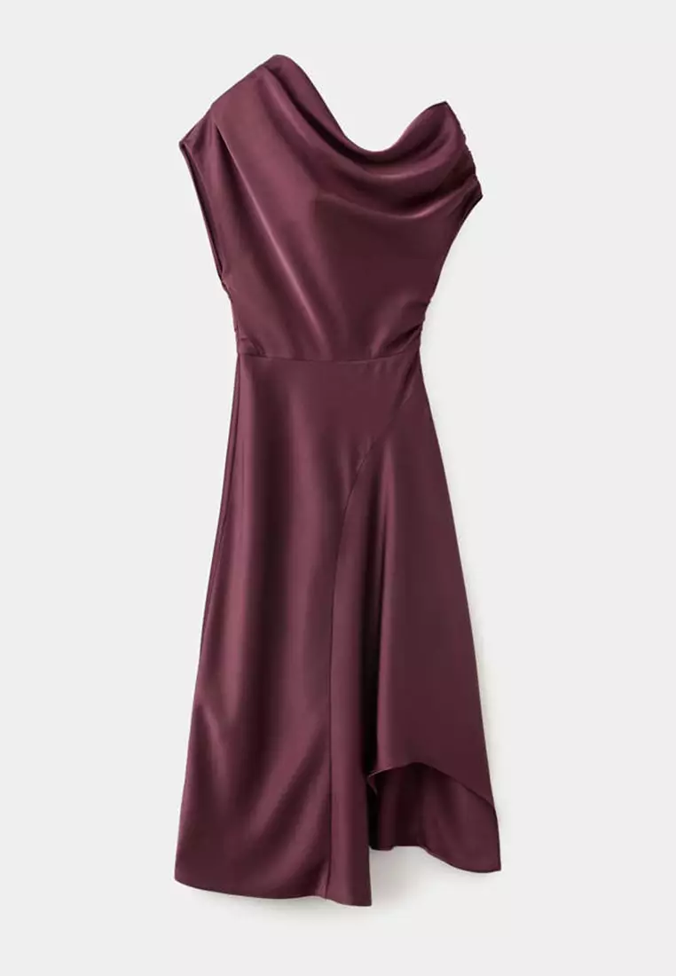Asymmetrical Satin Dress