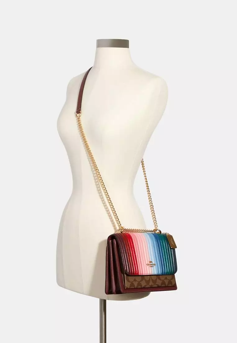 Anna foldover crossbody clutch 2024 with rainbow linear quilting