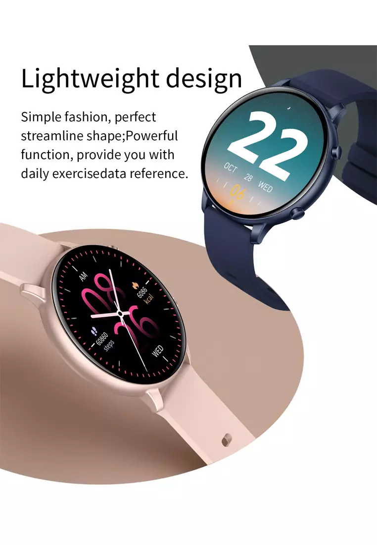 SmartWatch G28 Bluetooth Call Jam Pintar 24H Temperature Monitoring Sport Fitness Touch Screen blue dengan tali jam gratis