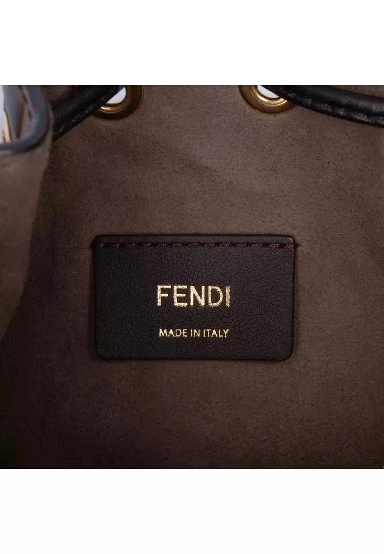 Pre-Loved Fendi Mini Ff 1974 Embossed Leather Mon Tresor Bucket Bag
