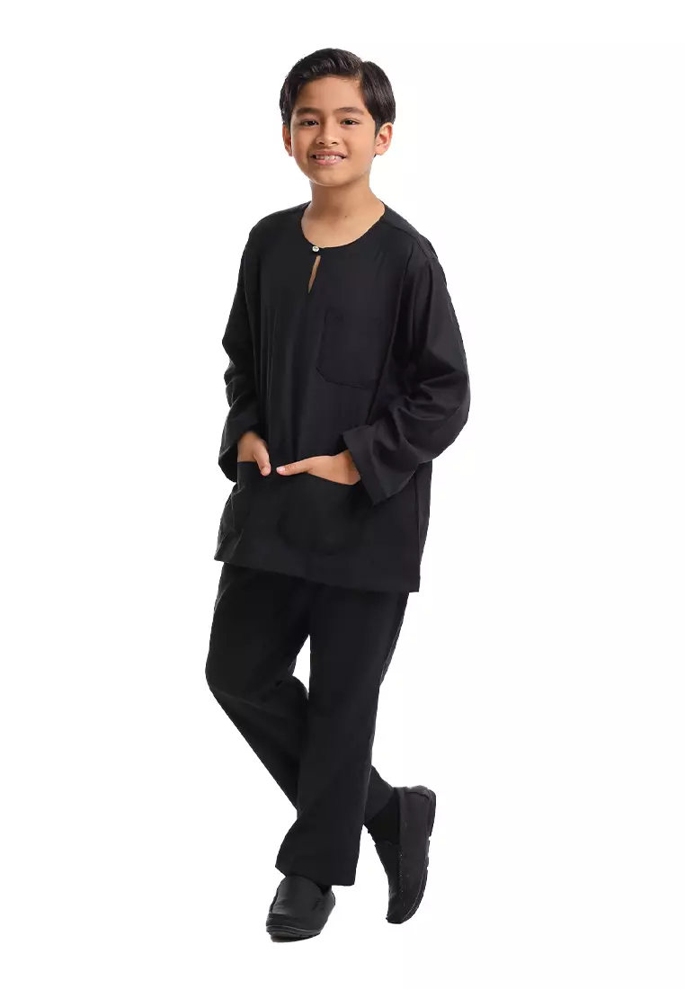 Forest x Hatta Dolmat Baju Melayu Teluk Belanga Budak - FK24104BM-01Black