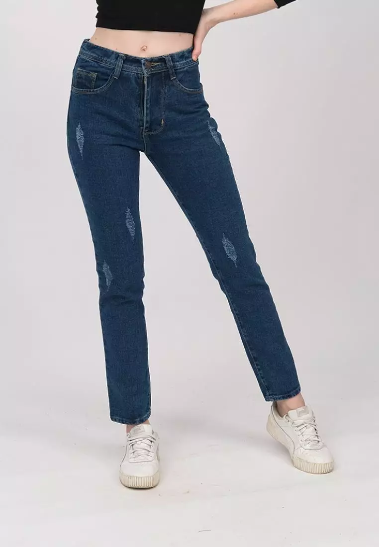 Fitwear - Renata Highwaist Boyfriend Tuner Jeans - BLUE DENIM