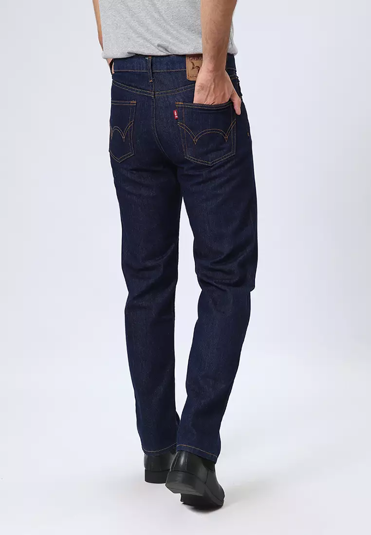 801 Reguler Fit Slub Jeans Dark Blue Indigo - Celana Panjang Denim Pria