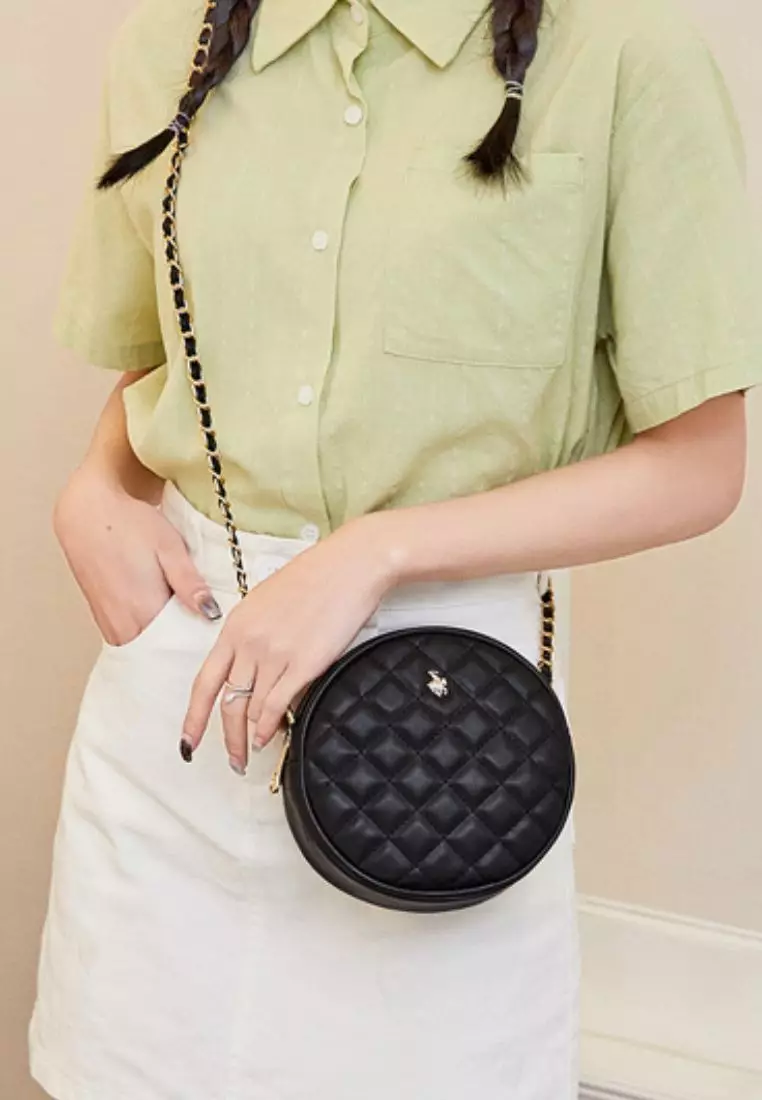 Women's Casual Chain Sling Bag / Crossbody Bag - Black