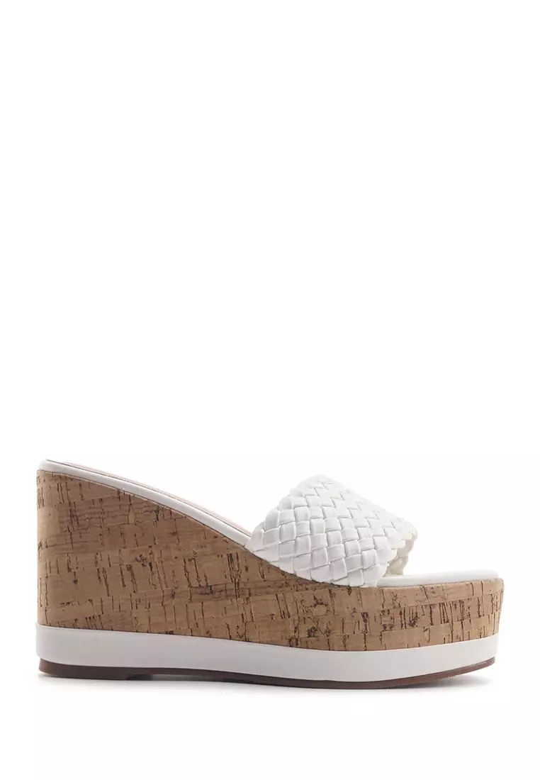 Nine west white wedge sandals sale